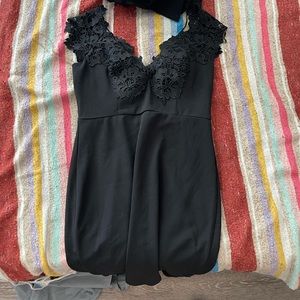 black lace dress